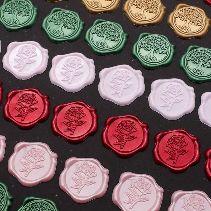 10pcs Elegant Rose Wax Seal Stamp Sticker For Envelope