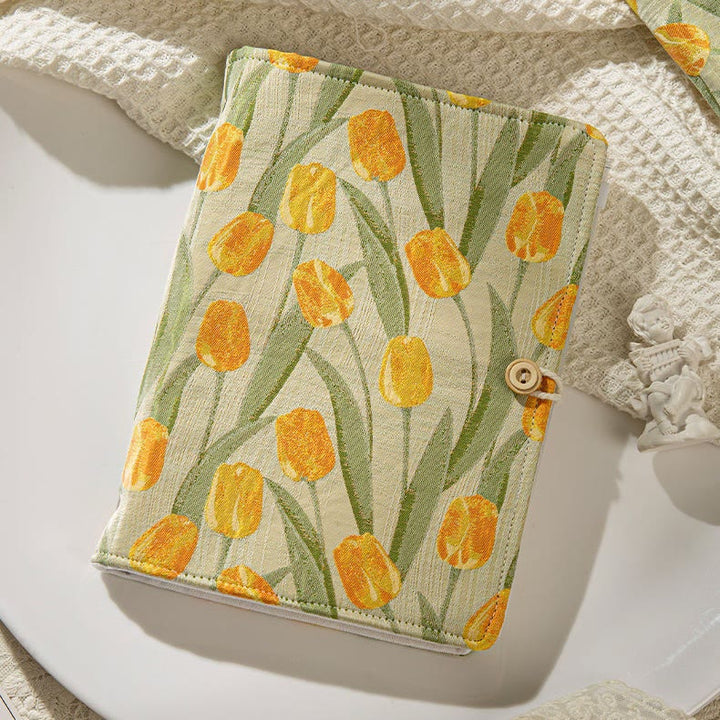 A5/ A6 Tulip Pattern Cloth Cover Notebook For Daily Record