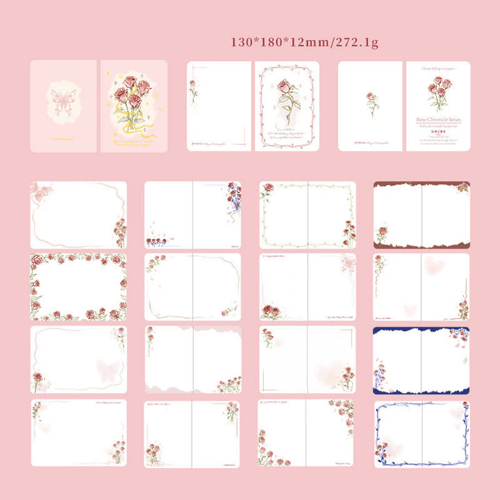 The Rose Party Design Notebook A6 Hard Cover Diary Journal