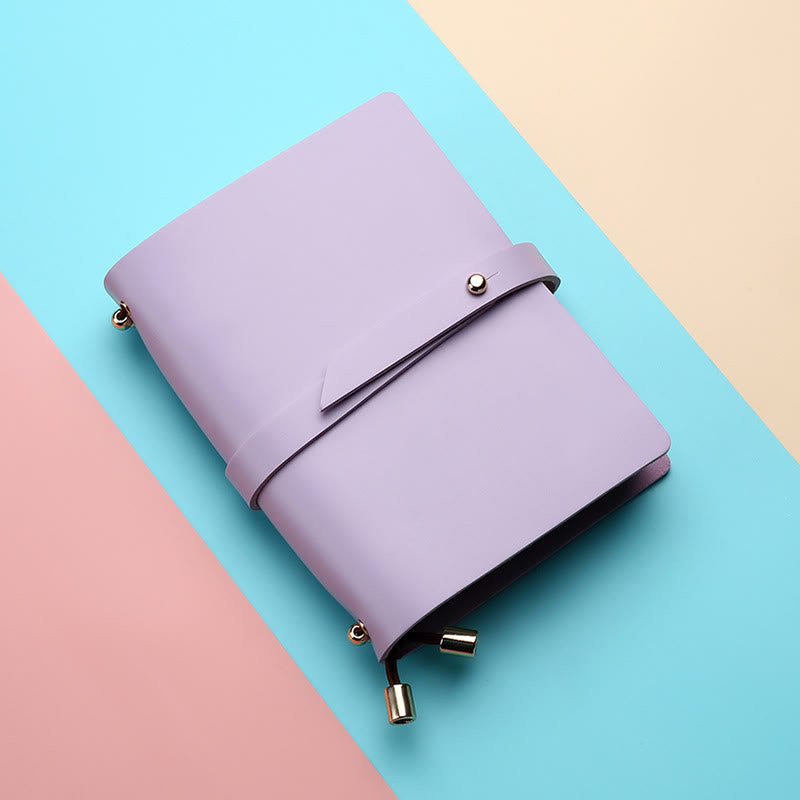 Minimalist Plain Color Leather Cover Notebook For Travel Daily Record