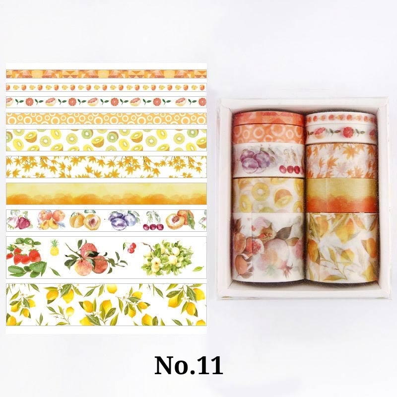 10Pcs Washi Tape Set Sticker Sea And Forest Series Scrapbook Stickers