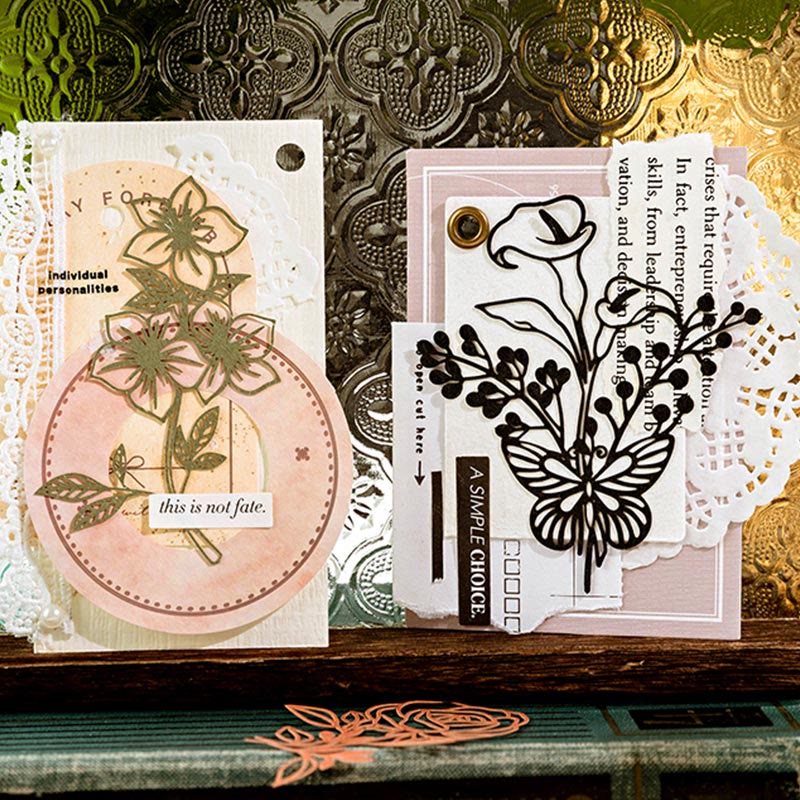 Flower Branches And Leaves Series Paper Decorative Journaling Paper