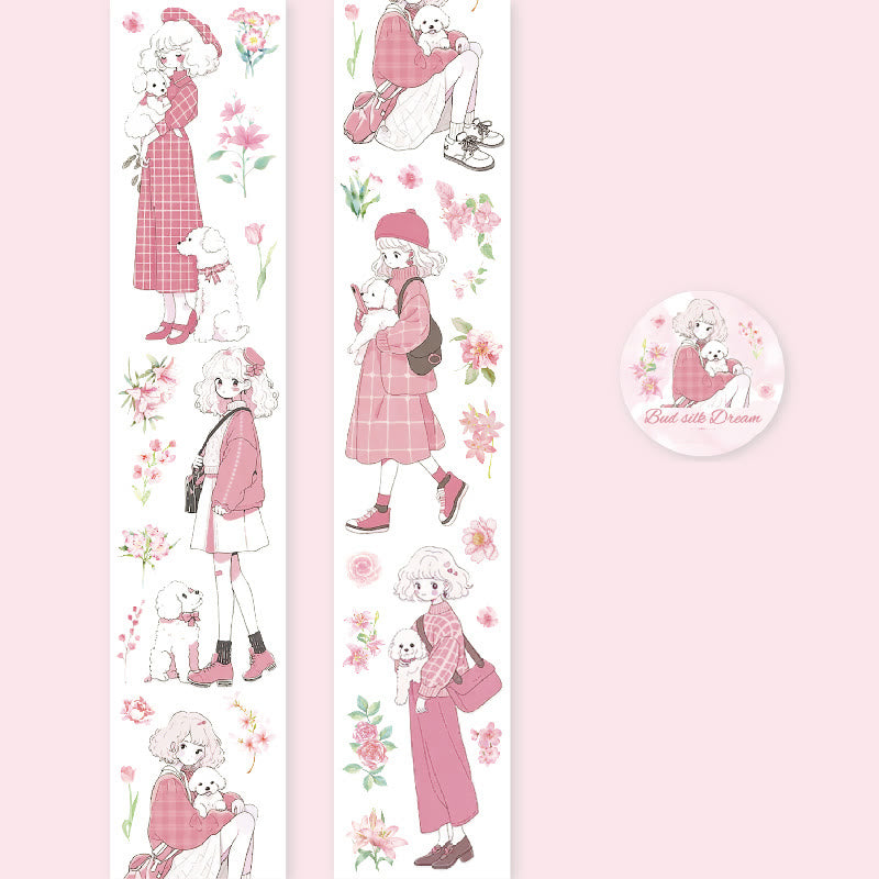 Bouquet Girls Series PET Tape Decorative Scrapbook Tape