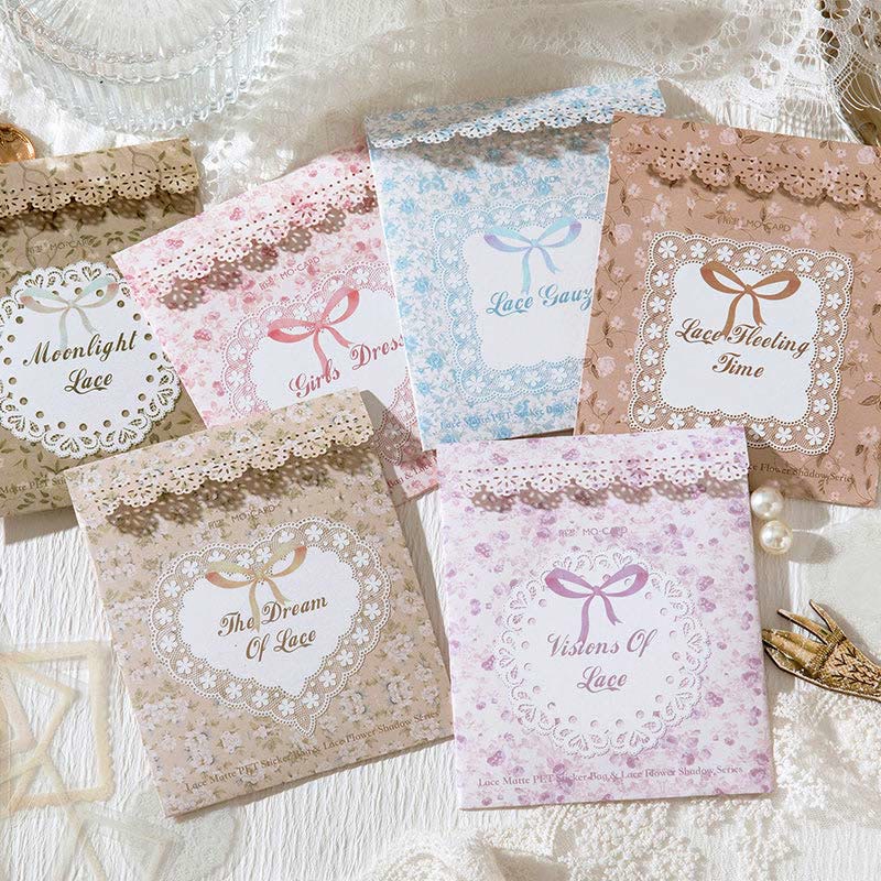 Floral Lace Series PET Sticker Set For Journal Decor