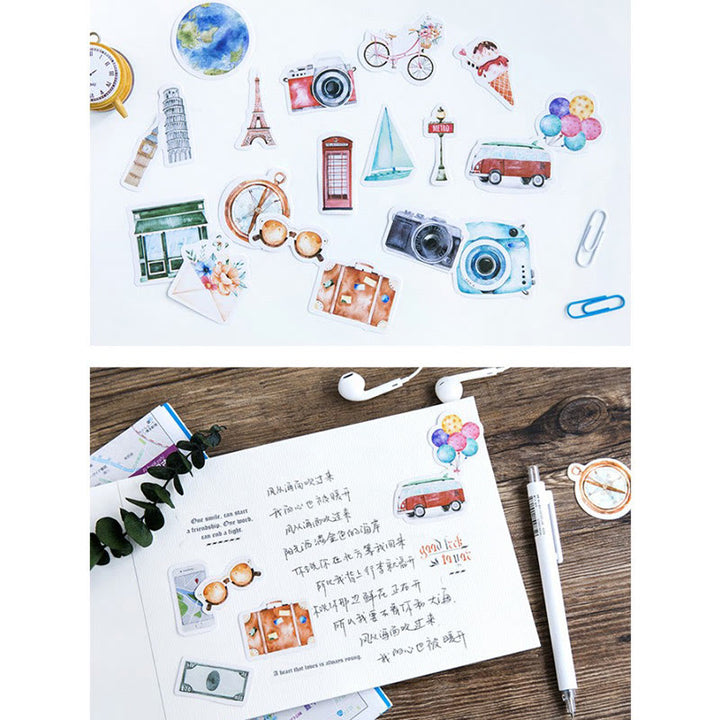 46pcs A Solo Trip Series Sticker For DIY Journal Decor