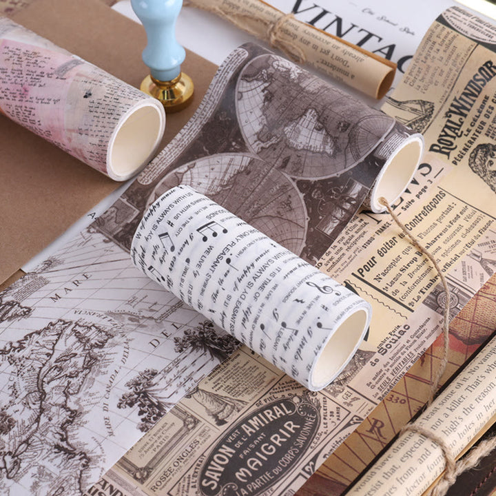 4 Rolls Vintage Newspaper Series Washi Tape Decorative Scrapbook Tape