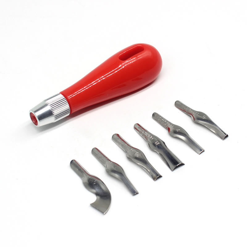 Creative Round Handle 6 Blade Set Practical Carving Tool