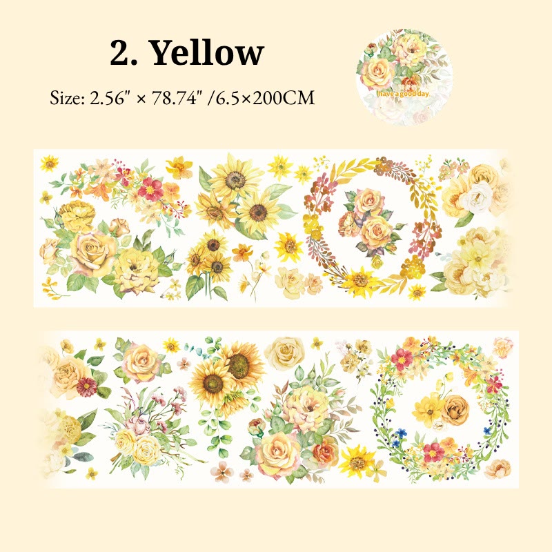 Floral Washi Tape Sticker Self-Adhesive Scrapbook DIY Decor