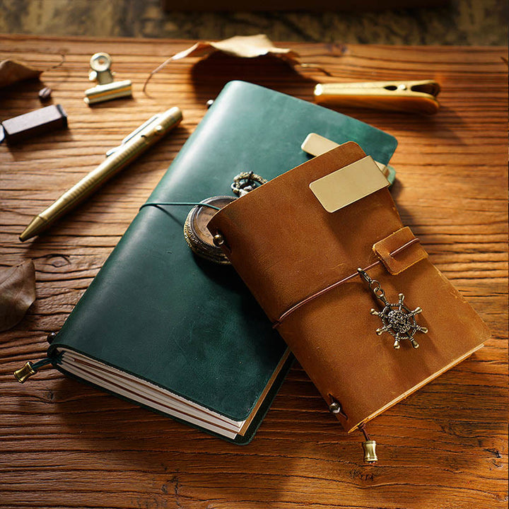 Vintage Leather Cover Notebook With Lashing Design For Business