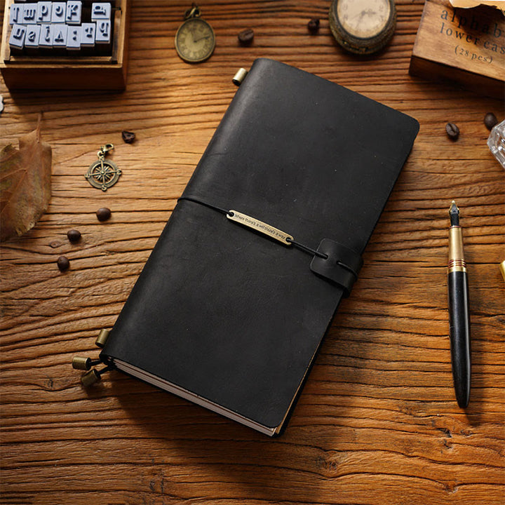 Business Genuine Leather Cover Notebook For Travel Daily Record