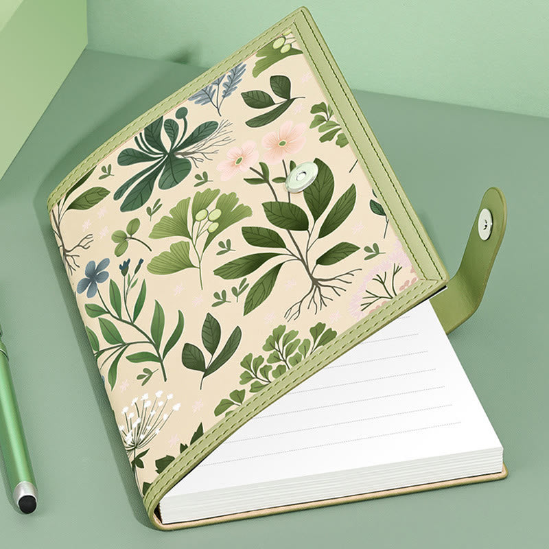 A5 Cute Floral Leather Cover Notebook For Diary Record