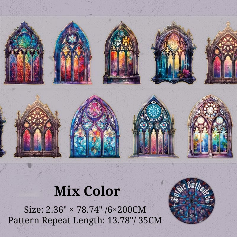 Gothic Church Series PET Tape Decorative Scrapbook Tape