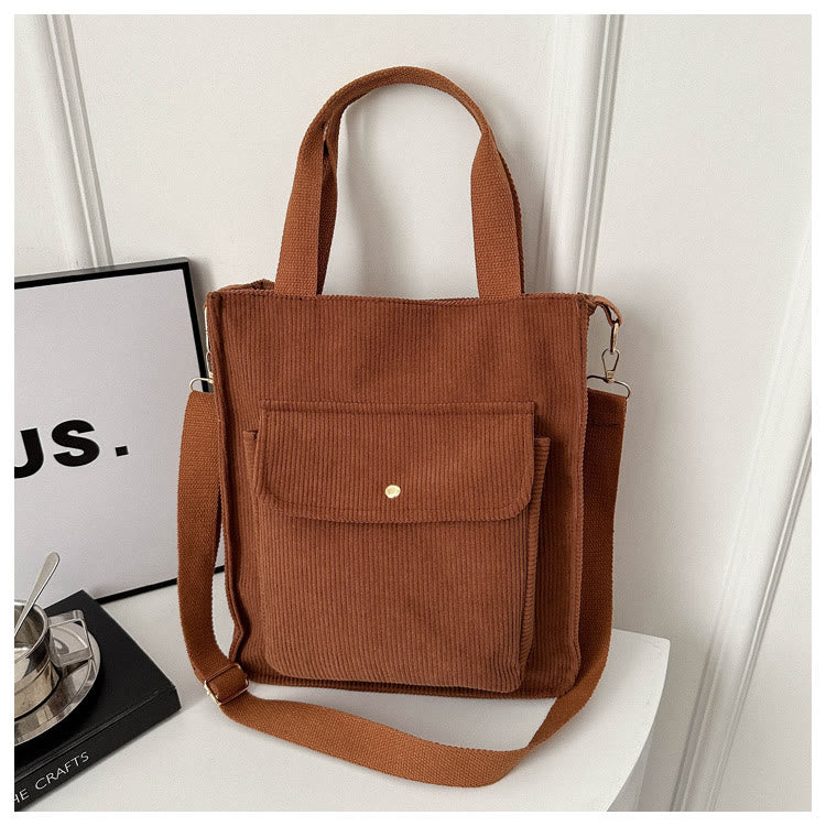 Multiple Use Shoulder Bag For Women Lightweight Corduroy Crossbody Bag