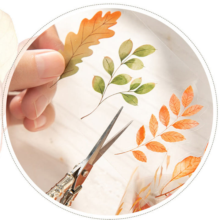 Botanical Leaves Tape Retro DIY Scrapbook PET Material Decor