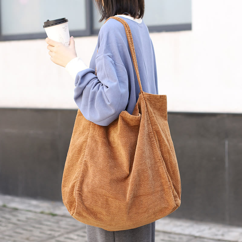 Minimalist Corduroy Shoulder Bag For School Students Shoulder Bag