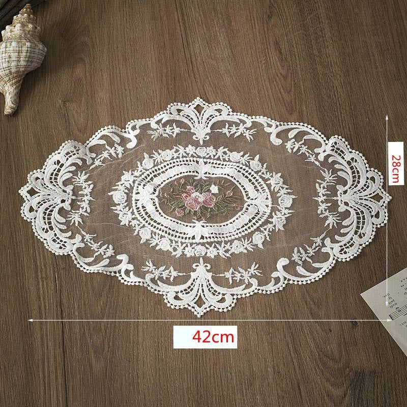 Lace Placements European Crochet Coasters Vintage Embroidery Insulated Tablecloth