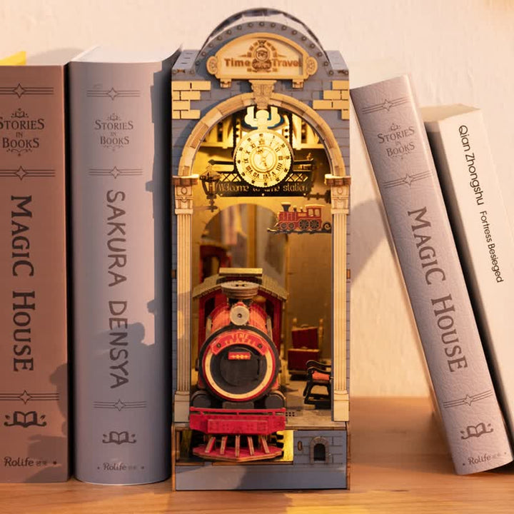 Time Travel DIY Book Nook Miniature Kit 3D Wooden Puzzle for Decoration