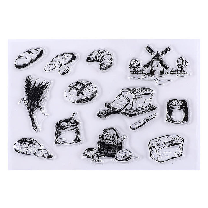 FREE TODAY: Clear Silicone Stamps Plants Animals Number & Alphabet Pattern Rubber Stamps