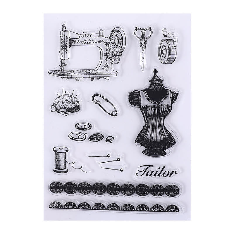 FREE TODAY: Clear Silicone Stamps Plants Animals Number & Alphabet Pattern Rubber Stamps