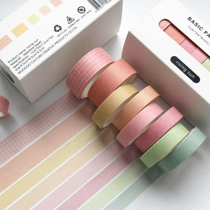 Solid Color Washi Tape 8Pcs Set Simple Style DIY Craft