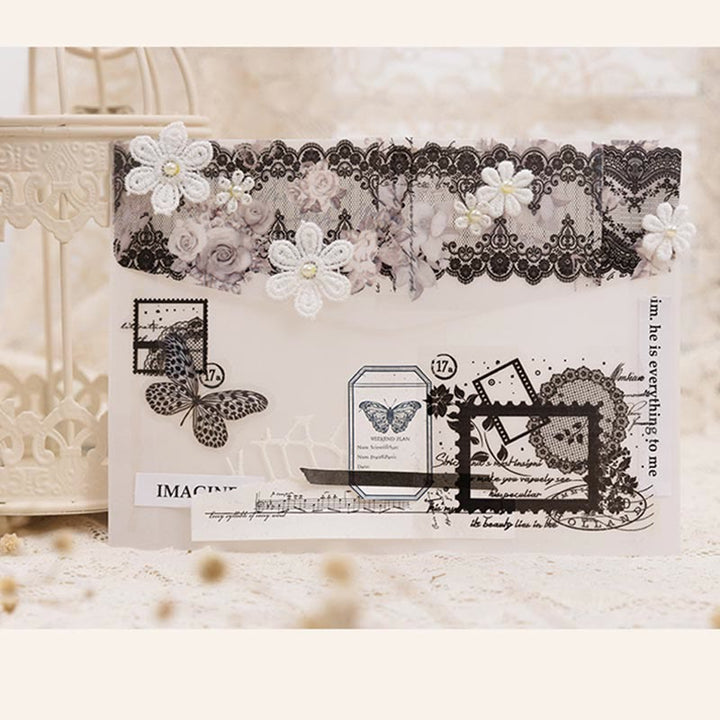 FREE TODAY: The Dream of Lace Series Vintage PET Tape Transparent Adhesive Sticker Roll