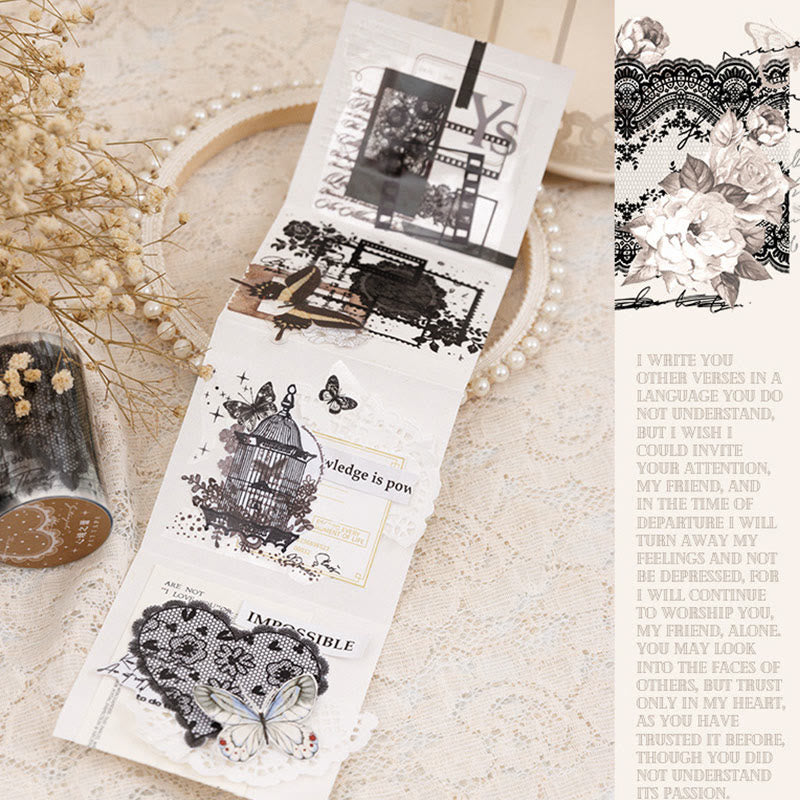 FREE TODAY: The Dream of Lace Series Vintage PET Tape Transparent Adhesive Sticker Roll