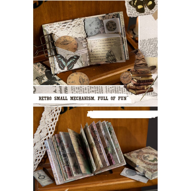 Old Evening Paper Sticker Set Decorative Scrapbook Journaling Backing Paper