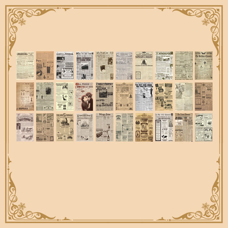 FREE TODAY: Retro Paper Set Decorative Bookish Art Note Journaling Backing Paper