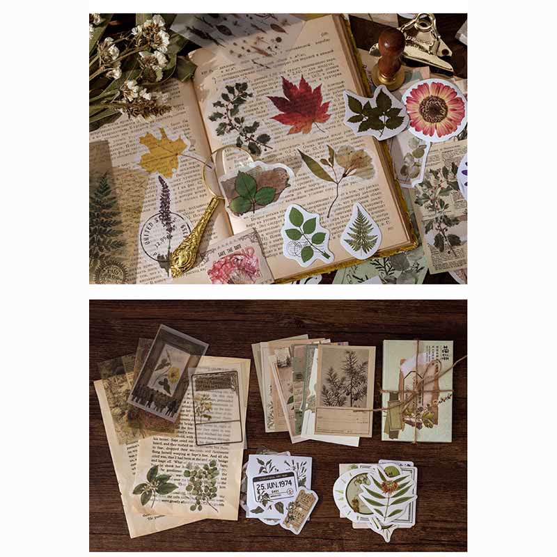 Vintage Memory Room Sticker Set Decorative Backing Paper