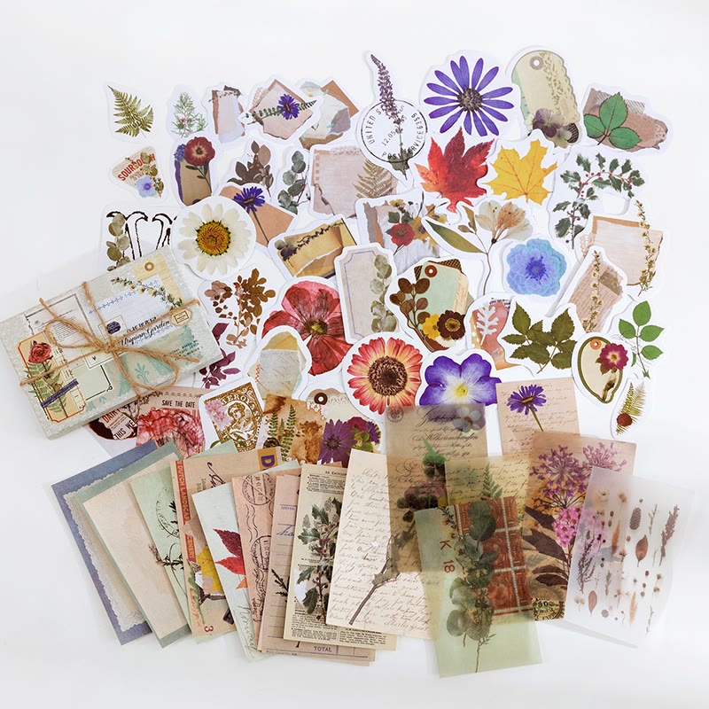 Vintage Memory Room Sticker Set Decorative Backing Paper