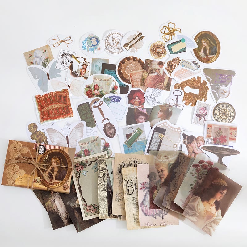 Vintage Memory Room Sticker Set Decorative Backing Paper