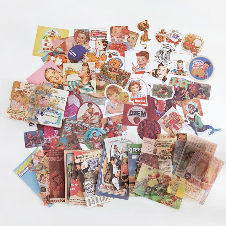 Vintage Memory Room Sticker Set Decorative Backing Paper