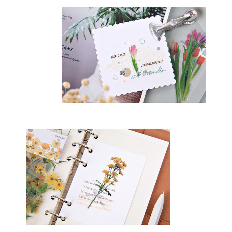 FREE TODAY: Romatic Sea of Flowers Series PET Stickers DIY Journal Sticker Pack