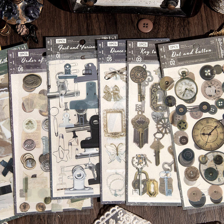 FREE TODAY: Vintage Jewelry Series Old Items PET Stickers 2 Sheets