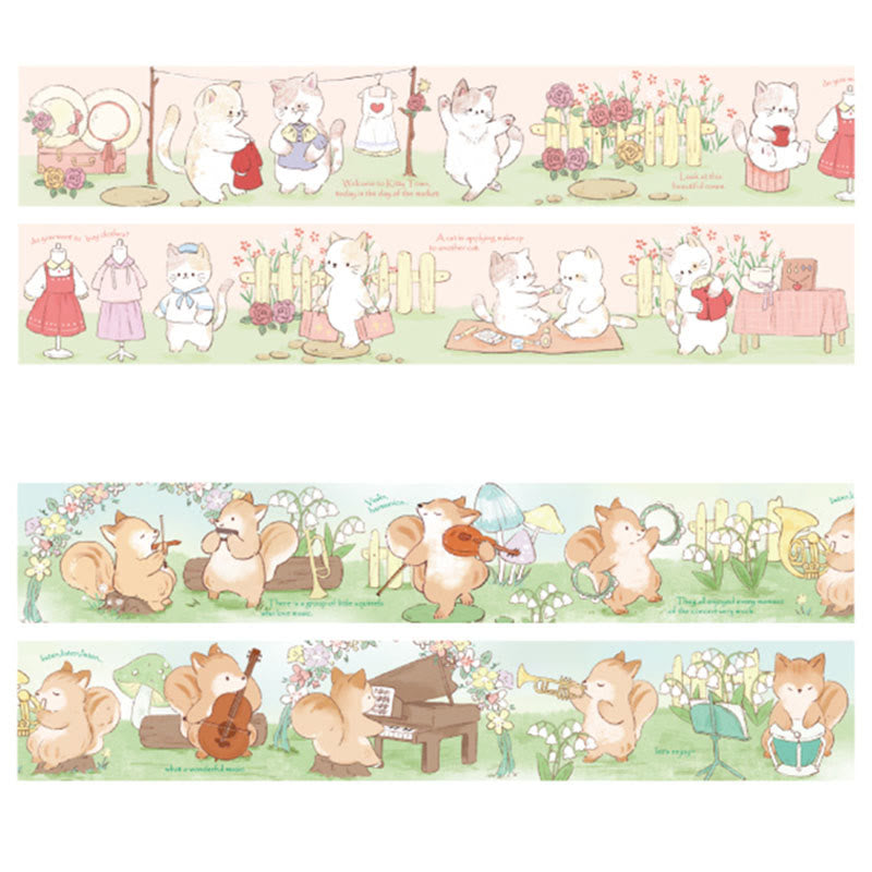 Decorative Cute Cartoon Animal Tape Retro DIY Scrapbook Decor