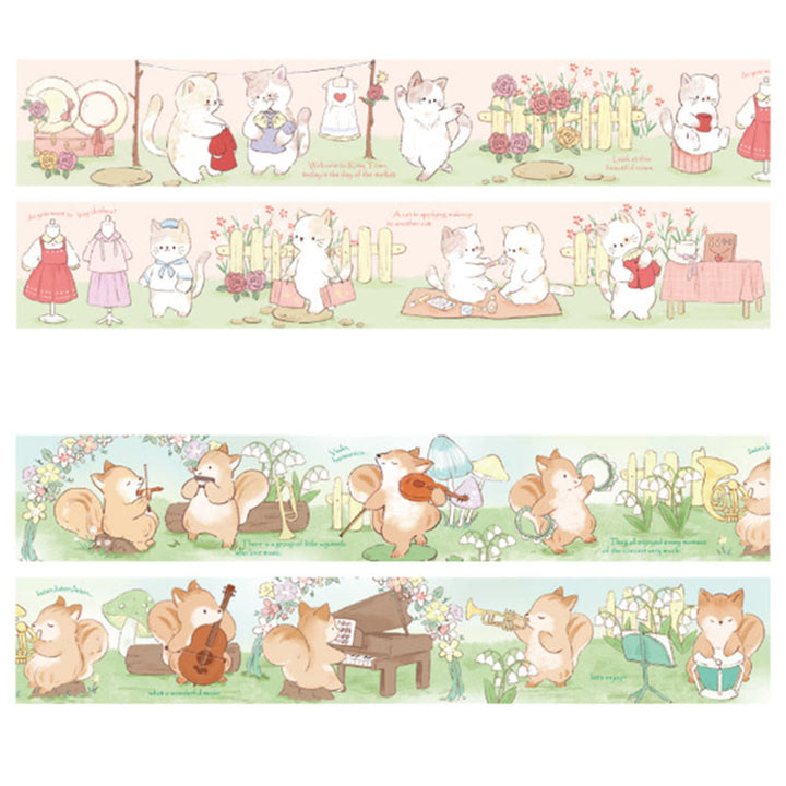 Decorative Cute Cartoon Animal Tape Retro DIY Scrapbook Decor