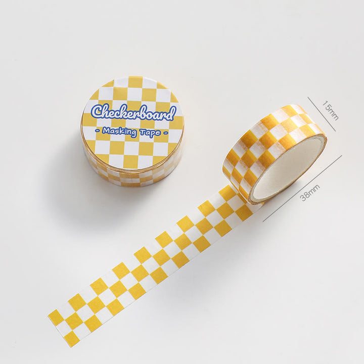 Checkerboard Series Decorative Paper Tape Retro DIY Scrapbook Decor