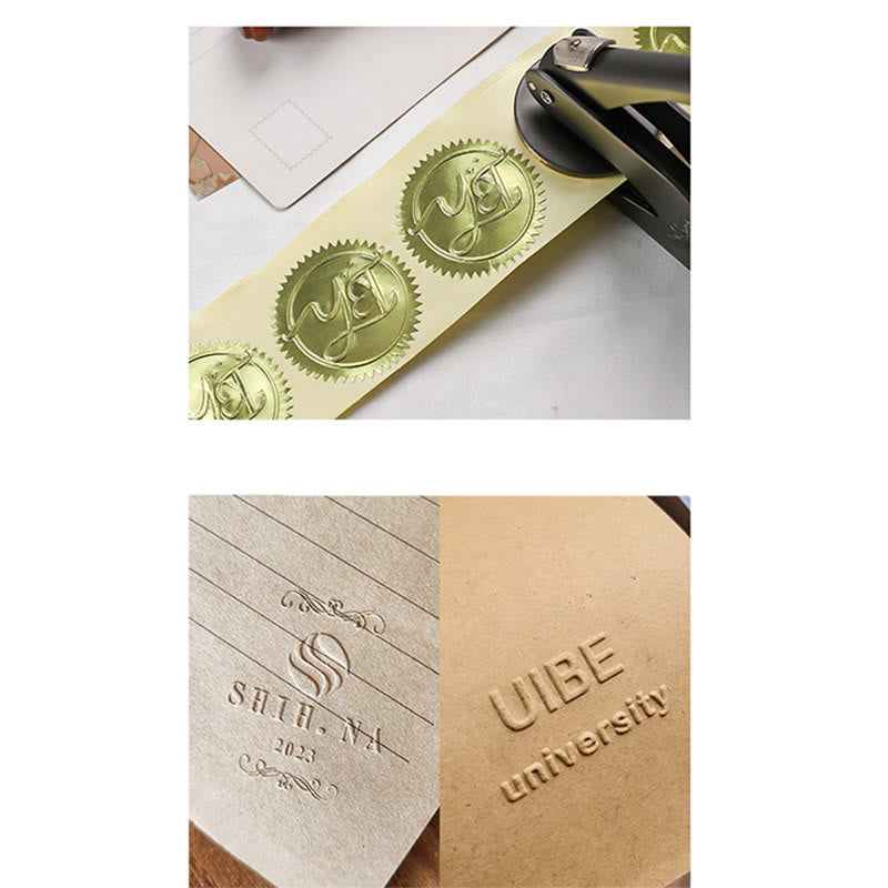 Custom Wedding Embosser Personalize Initials Hand-held Embossing Stamp