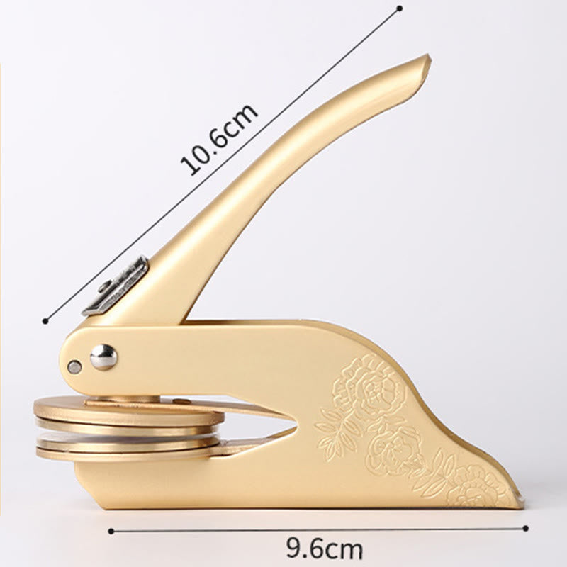 Personalized Embosser With Initial Letter And Text For Book Lover