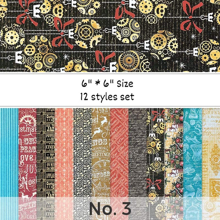 Vintage Theme Paper Set Decorative Scrapbook Journaling Backing Paper