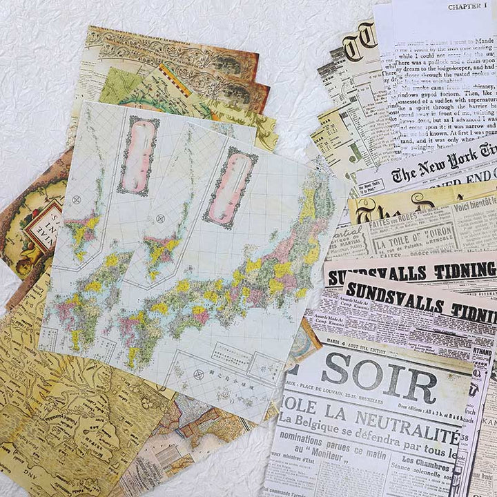 Vintage Paper Old Book Pages Scrapbook Journaling Backing Paper