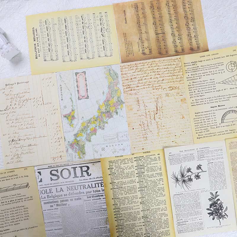 Vintage Paper Old Book Pages Scrapbook Journaling Backing Paper