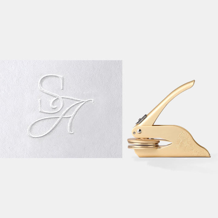 Personalized Monogram Embosser With Initial Letter For Book Lovers