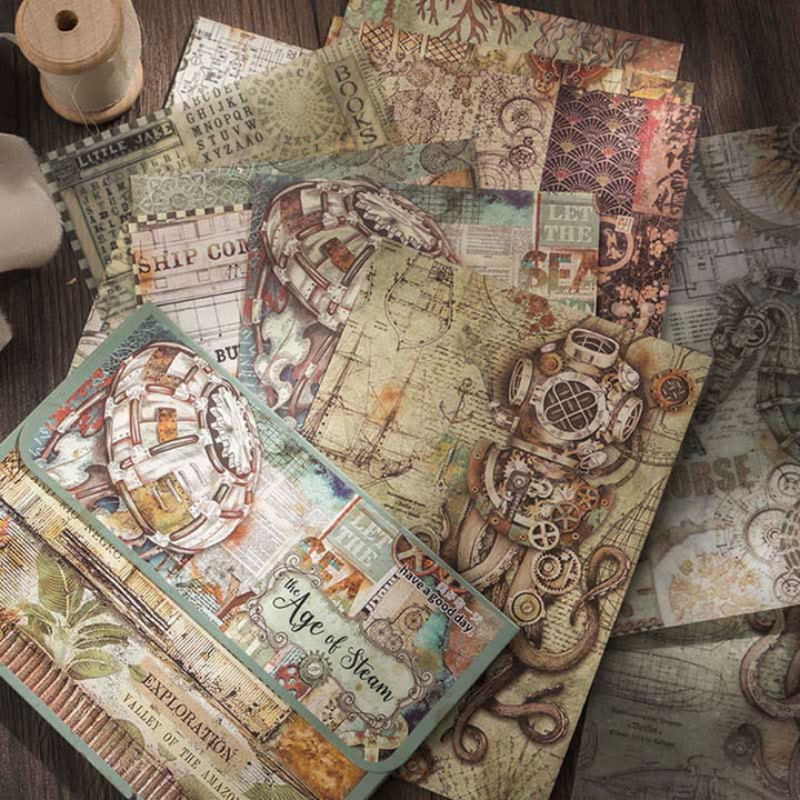 Vintage Paper Decorative Steam Age Scrapbook Journaling Backing Paper