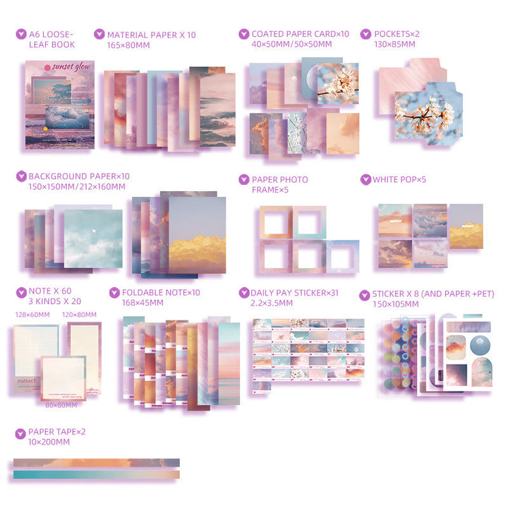 155pcs Natural Landscape Paper Sticker Crafts Journal Gift Set