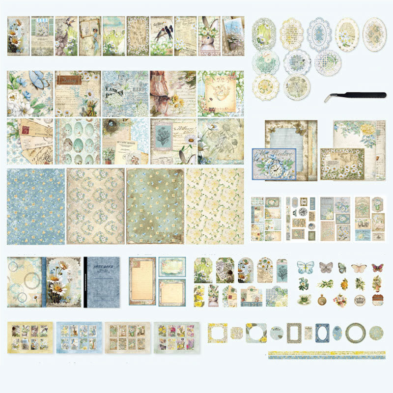 202pcs Garden Time Paper Sticker Crafts Journal Gift Set