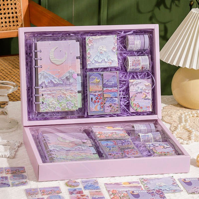 Romantic Oil Painting Paper Sticker Crafts Journal Gift Set