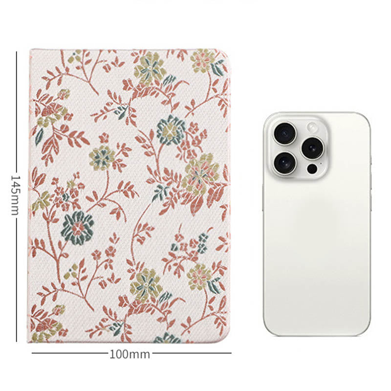 A6 Floral Cloth Cover Notebook For DIY Daily Record