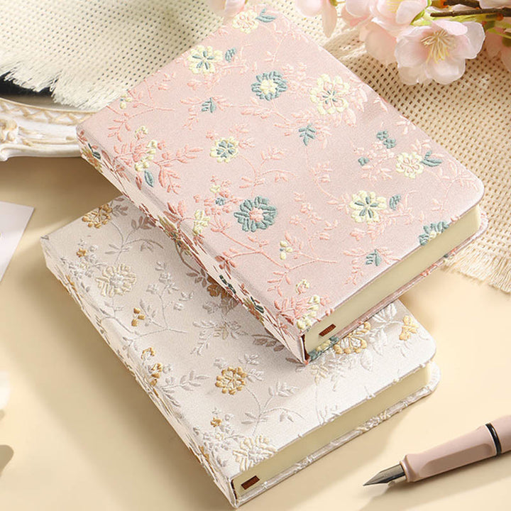 A6 Floral Cloth Cover Notebook For DIY Daily Record