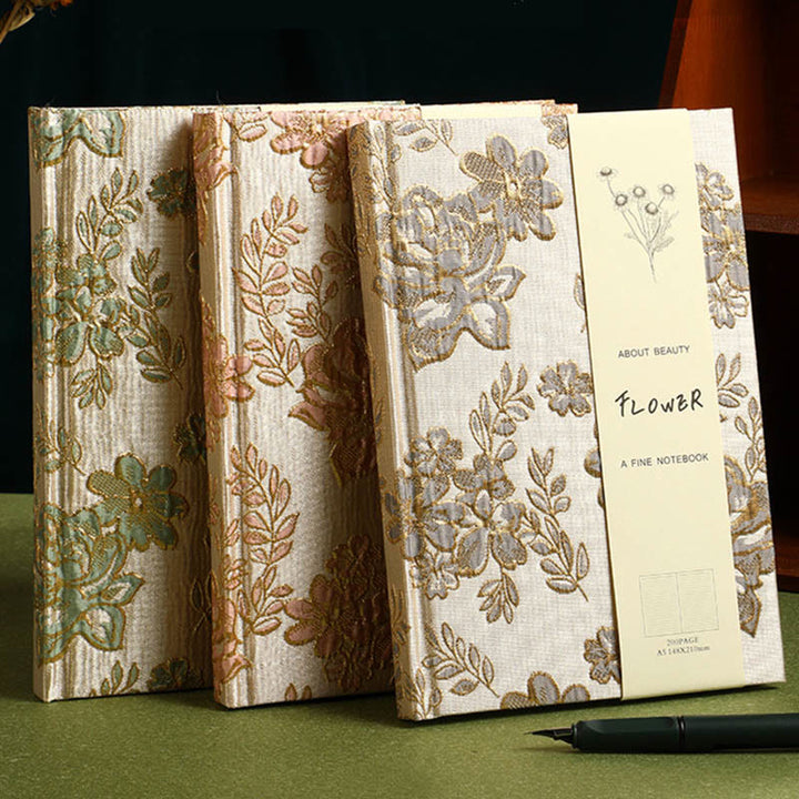 A5 Plum Blossom Cloth Cover Notebook For Daily Record